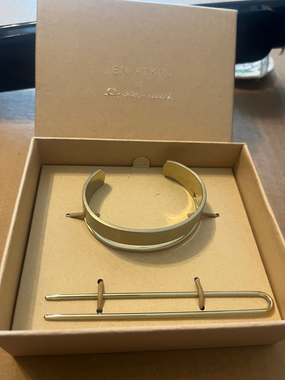 Chloe + Isabel Gold and Cream Cuff Hair Barrette Set